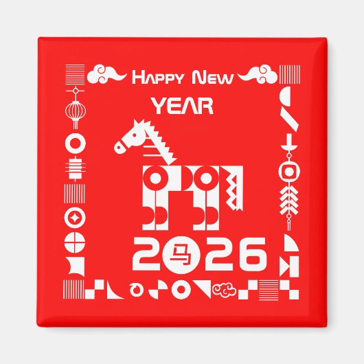Happy New Year 2026 マグネット (正面)