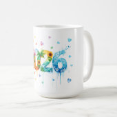 Happy New Year 2026: A Year of New Possibilities コーヒーマグカップ (正面右)