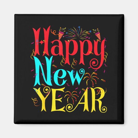 Happy New Year 2026 And Merry Christmas New Year E マグネット (正面)