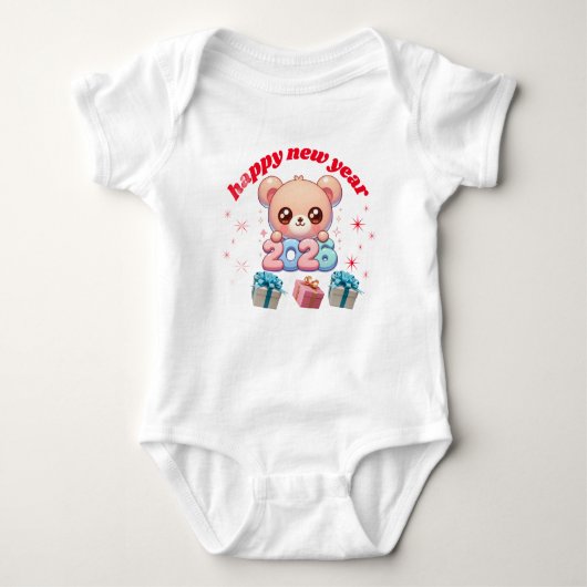 Happy New Year 2026 Baby Bodysuit  ベビーボディスーツ (正面)