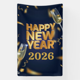 Happy New Year 2026 Banner 横断幕