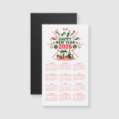 Happy New Year 2026 Calendar Magnetic Card (正面/裏面)