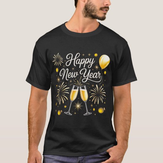 Happy New Year 2026 Celebration Design With Champa Tシャツ (正面)