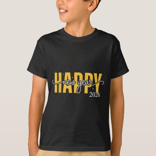 Happy New Year 2026 Celebration For Men Women Kids Tシャツ (正面)
