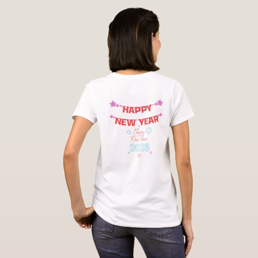 “Happy New Year 2026 Celebration” Tシャツ (裏面フル)