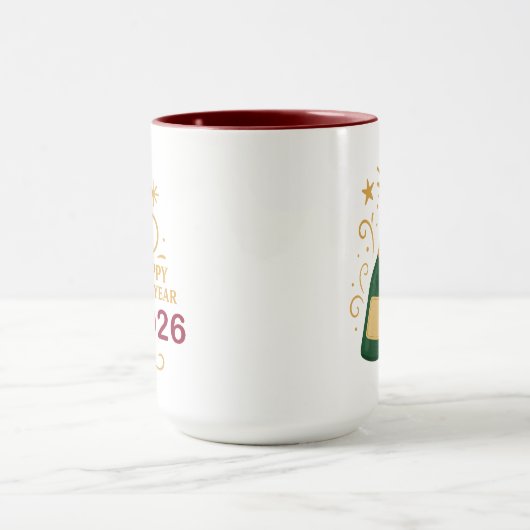 Happy New Year 2026 Champagne | Combo Mug マグカップ (中央)