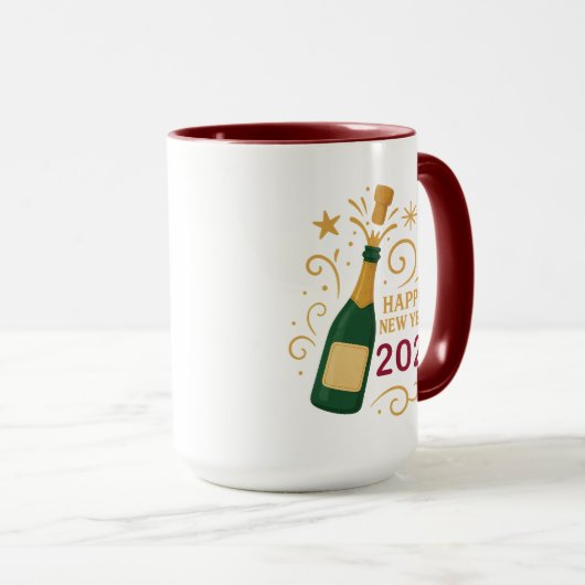 Happy New Year 2026 Champagne | Combo Mug マグカップ (正面右)