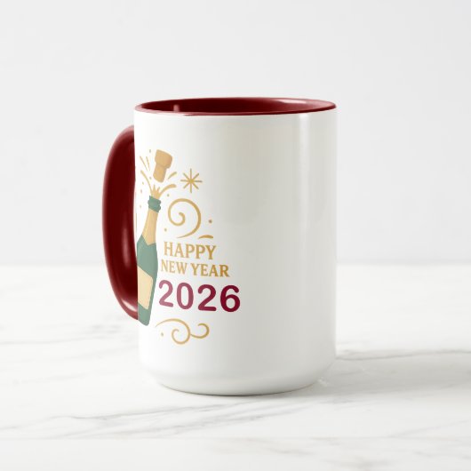 Happy New Year 2026 Champagne | Combo Mug マグカップ (正面左)