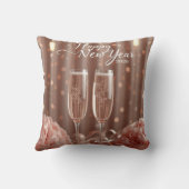 happy new year 2026 champagne floral  クッション (裏面)