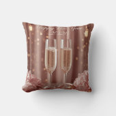 happy new year 2026 champagne floral  クッション (正面)