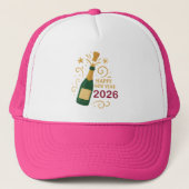 Happy New Year 2026 Champagne | Foam Trucker Hat キャップ (正面)