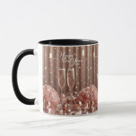 happy new year 2026 champagne lights mug マグカップ