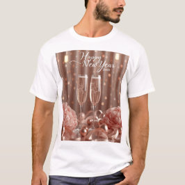 happy new year 2026 champagne lights tshirt tシャツ
