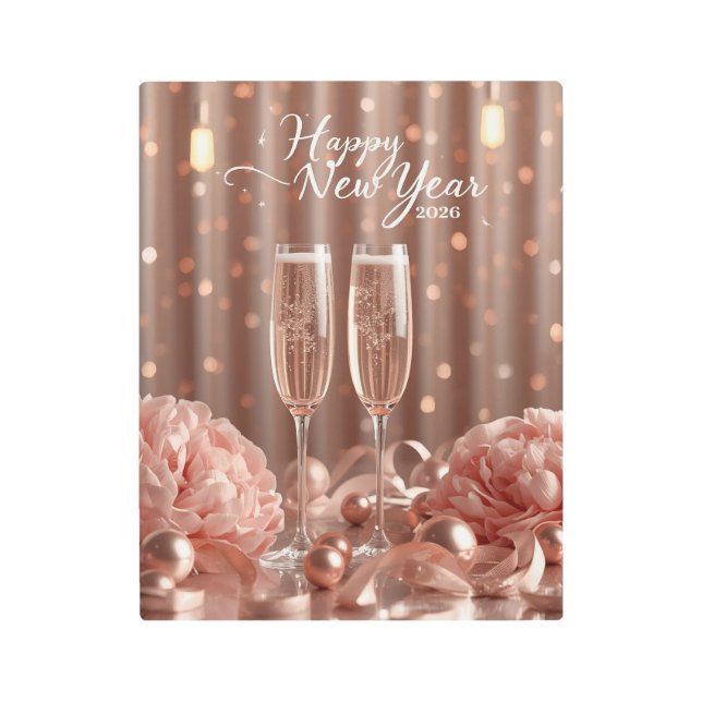 happy new year 2026 champagne luxury metal print メタルプリント (正面)