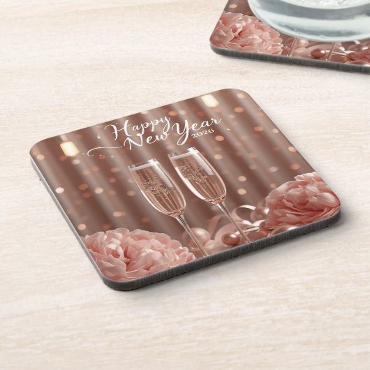 happy new year 2026 champagne sparkle coasters コースター (左側)