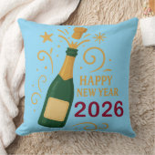 Happy New Year 2026 Champagne | Throw Pillow 20" クッション (ブランケット)