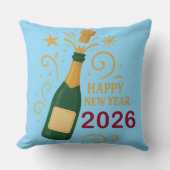 Happy New Year 2026 Champagne | Throw Pillow 20" クッション (正面)