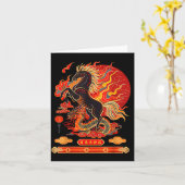 Happy New Year 2026 Chinese New Year Horse Zodiac  カード (黄色い花)