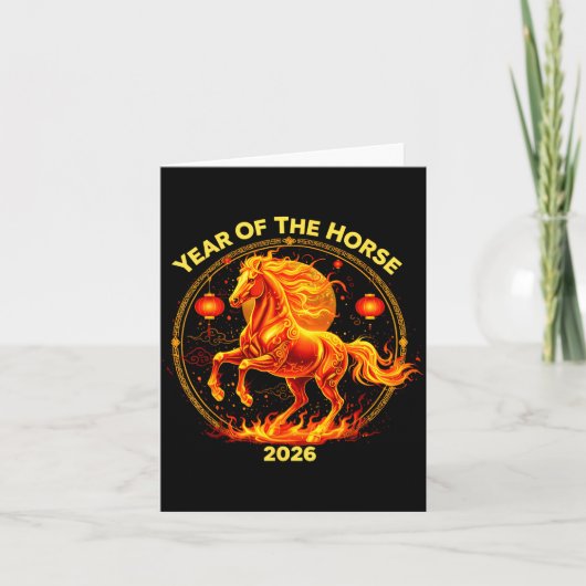 Happy New Year 2026 Chinese New Year Horse Zodiac  カード (正面)