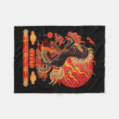 Happy New Year 2026 Chinese New Year Horse Zodiac  フリースブランケット (正面(横))