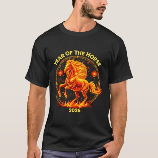 Happy New Year 2026 Chinese New Year Horse Zodiac  Tシャツ (正面)