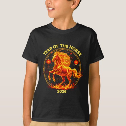 Happy New Year 2026 Chinese New Year Horse Zodiac Tシャツ (正面)