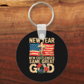Happy New Year 2026 Christian Challenges Same Grea キーホルダー (正面)