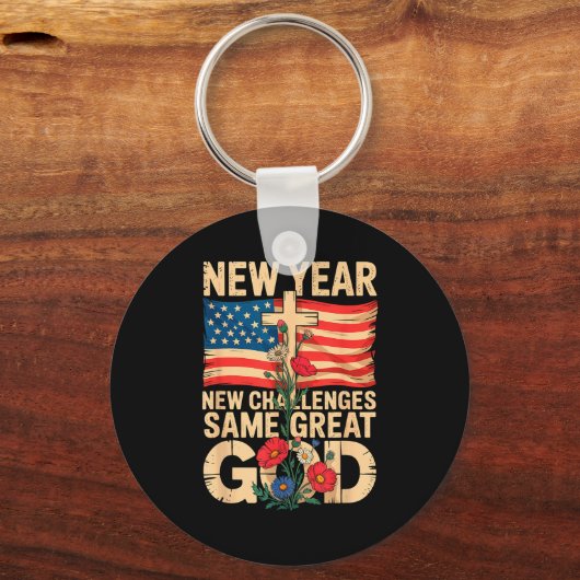 Happy New Year 2026 Christian Challenges Same Grea キーホルダー (正面)
