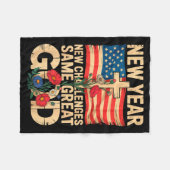 Happy New Year 2026 Christian Challenges Same Grea フリースブランケット (正面(横))