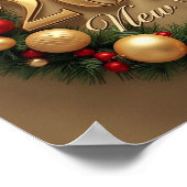 happy new year 2026 classic wreath poster ポスター (角)