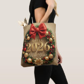 happy new year 2026 classic wreath tote bag トートバッグ (クローズアップ)