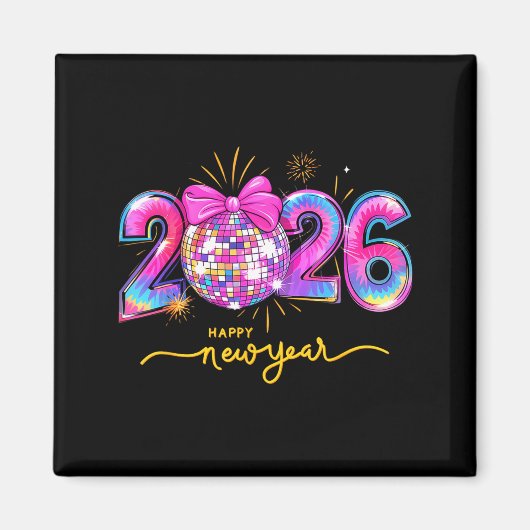 Happy New Year 2026 Colorful Family Matching Celeb マグネット (正面)