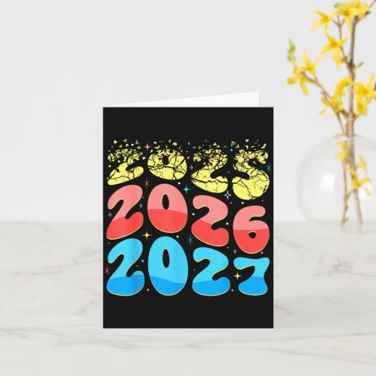Happy New Year 2026 Coming Soon 2027 Funny 67 Meme カード (黄色い花)