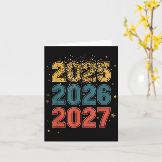 Happy New Year 2026 Coming Soon 2027 Funny 67 Meme カード (黄色い花)