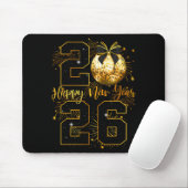 Happy New Year 2026 Coquette Bow Disco Ball New Ye マウスパッド (マウス)