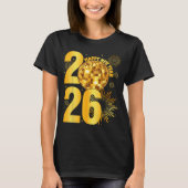 Happy New Year 2026 Coquette Bow Disco Ball New Ye Tシャツ (正面)