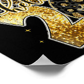 Happy New Year 2026 Coquette Bow Golden Family Mat ポスター (角)