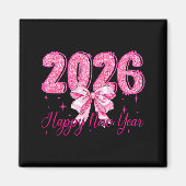 Happy New Year 2026 Coquette Bow New Years Eve Par マグネット (正面)