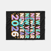 Happy New Year 2026 Coquette Bows New Years Nurse  フリースブランケット (正面(横))