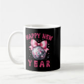 Happy New Year 2026 Coquette Nk Bow Disco Ball Wom コーヒーマグカップ (左)