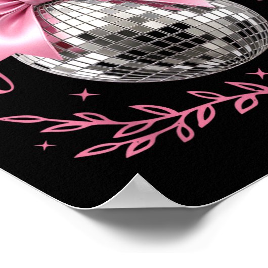 Happy New Year 2026 Coquette Nk Bow Disco Ball Wom ポスター (角)