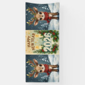 happy new year 2026 cozy party  横断幕 (縦)