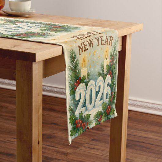 happy new year 2026 cozy table runner ショートテーブルランナー (インサイチュ)