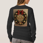 happy new year 2026 cozy wreath long sleeve tシャツ (裏面)