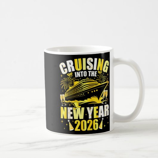 Happy New Year 2026 Cruising Into The New Year 202 コーヒーマグカップ (右)