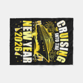 Happy New Year 2026 Cruising Into The New Year 202 フリースブランケット (正面(横))