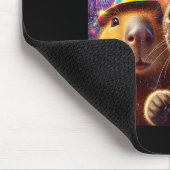 Happy New Year 2026 Cute Cat Capybara Party Art マウスパッド (コーナー)