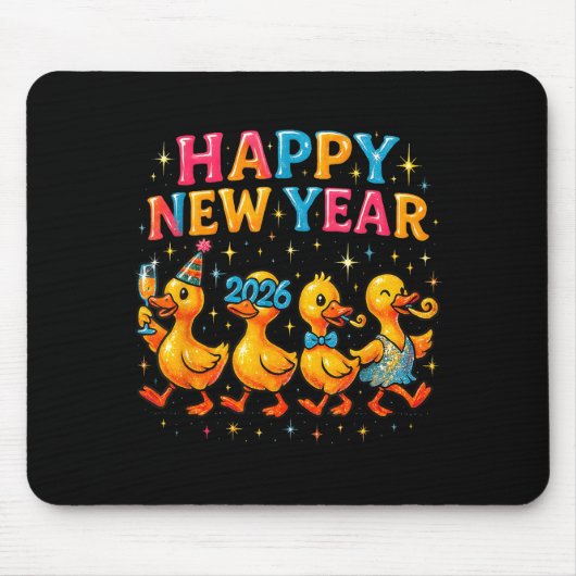 Happy New Year 2026 Cute Duck Party Gift  マウスパッド (正面)