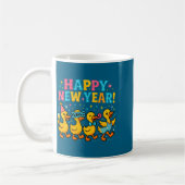Happy New Year 2026 Cute Duck Party Gift Long Slee コーヒーマグカップ (左)