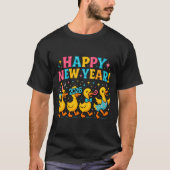Happy New Year 2026 Cute Duck Party Gift Long Slee Tシャツ (正面)